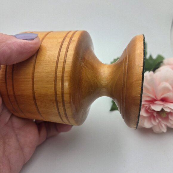 Vintage Handmade Solid Birch Wood Pencil Holder Hand Turned by W C Stewart - Picture 4 of 9